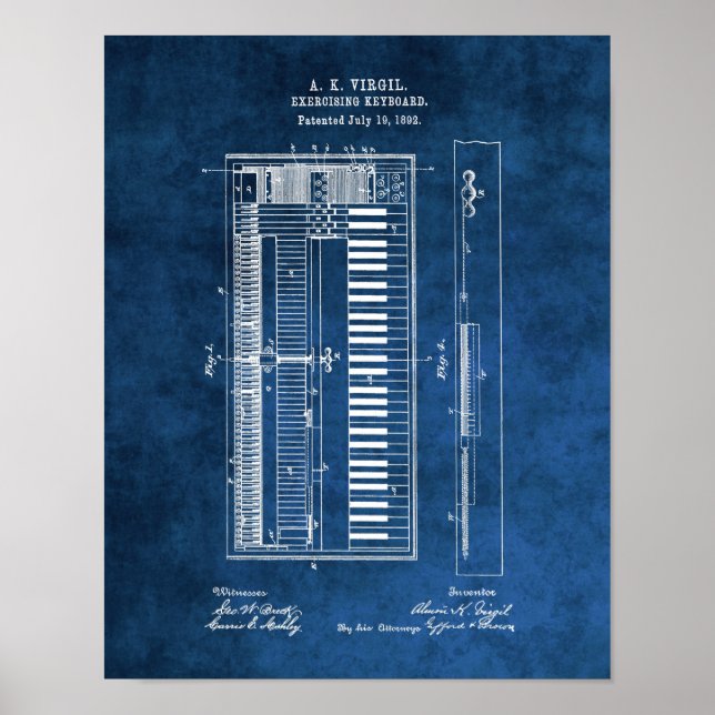 Piano Blueprint #6 Studentengeschenk Poster (Vorne)