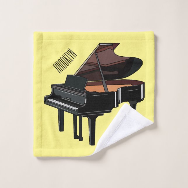 Piano-Cartoon Badhandtuch Set (Waschlappen)
