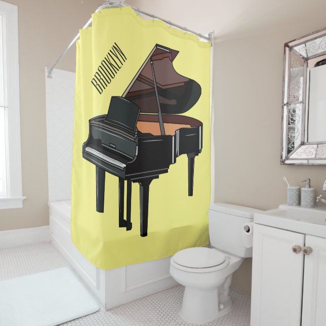 Piano-Cartoon Duschvorhang (Beispiel)