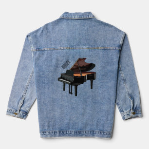 Piano-Cartoon Jeansjacke