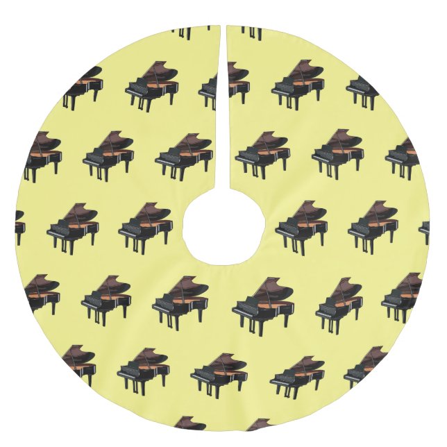 Piano-Cartoon Polyester Weihnachtsbaumdecke (Vorderseite)