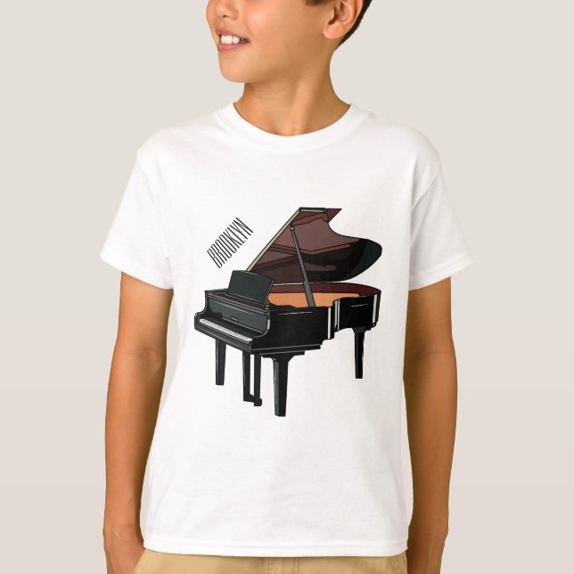 Piano-Cartoon T-Shirt (Vorderseite)