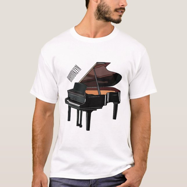 Piano-Cartoon T-Shirt (Vorderseite)