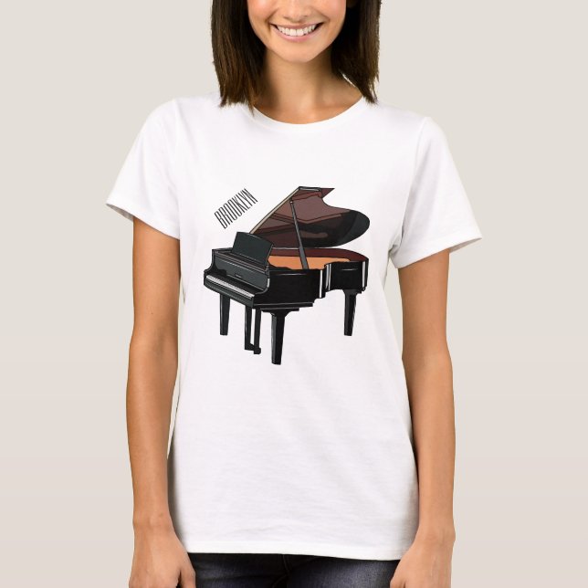 Piano-Cartoon T-Shirt (Vorderseite)