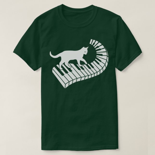 Piano Cat Funny Piano Spieler Musiker Keyboard Pia T-Shirt (Design vorne)