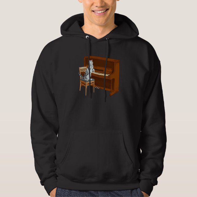 Piano Cat Piano Keyboard Meowsicians Hoodie (Vorderseite)