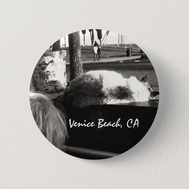 Piano Cat Venice Beach California Photography Button (Vorderseite)