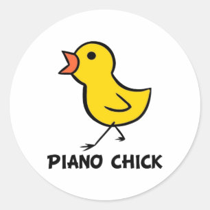 Piano Chick Runder Aufkleber
