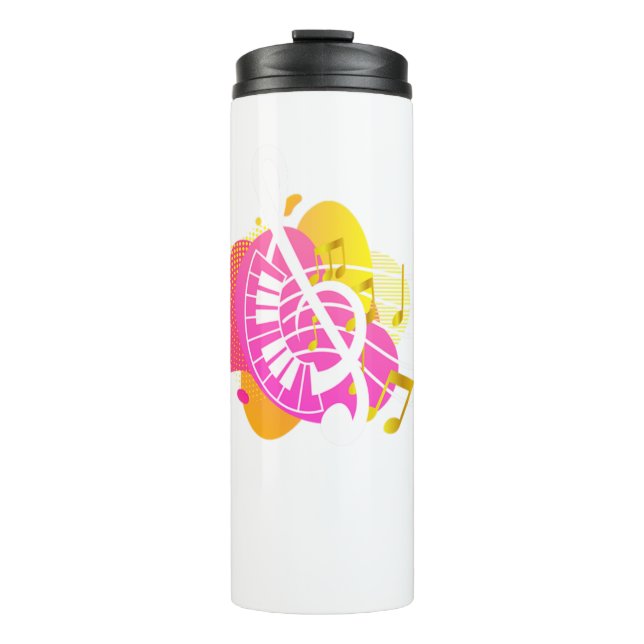 Piano Clef Piano Sheet Music Thermosbecher (Vorderseite)