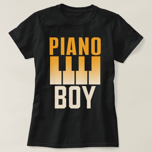 Piano Dinosaur Vintag T-Shirt (Design vorne)