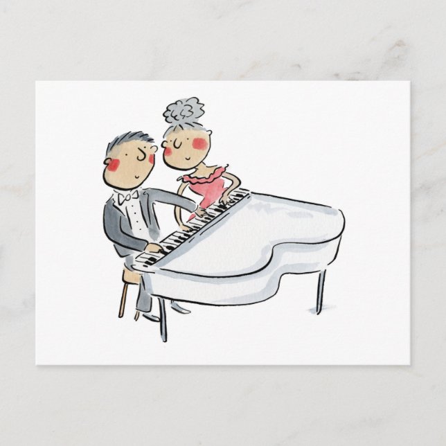 Piano Duet Postkarte (Vorderseite)
