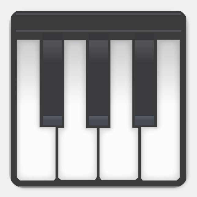 Piano Emoji Quadratischer Aufkleber (Vorderseite)