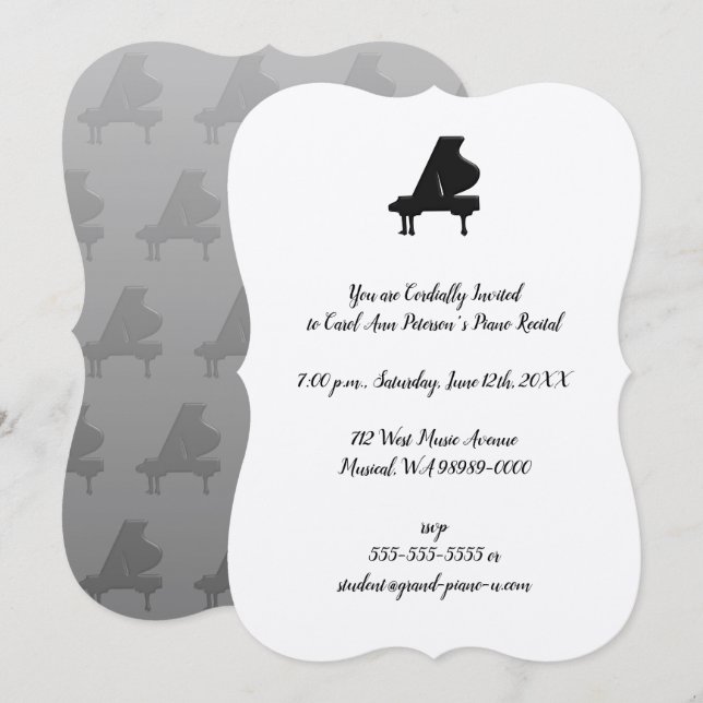 Piano-Erwägung Einladung (Vorne/Hinten)