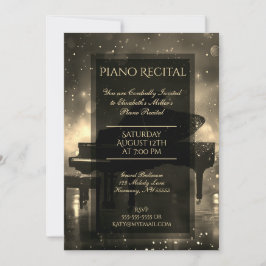 Piano-Erwägung mit Gold Lights Einladung