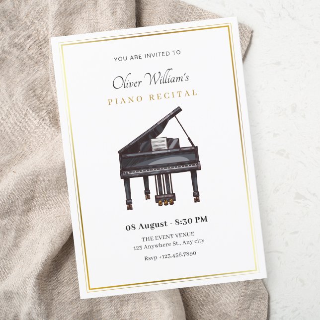 Piano Erwägungsgrund elegant Einladung (Von Creator hochgeladen)