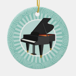 Piano Fun Turquoise Swirl Music Keramik Ornament