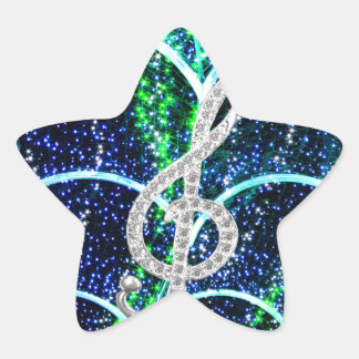 Piano Gclef Symbol Stern-Aufkleber