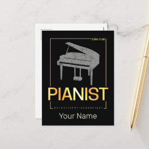 Piano Geboren, Pianist Musiker Vintagen Design Feiertagspostkarte