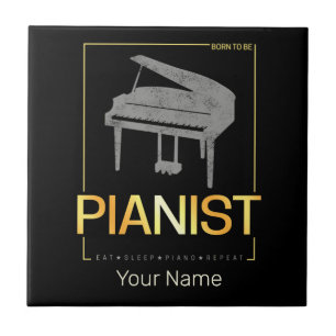 Piano Geboren, Pianist Musiker Vintagen Design Fliese