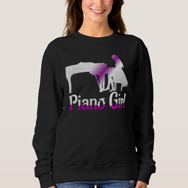 Piano Girl Musician Pianist Sweatshirt (Vorderseite)