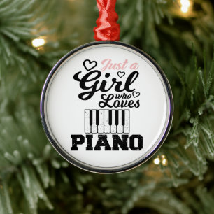 Piano Girl Ornament Aus Metall