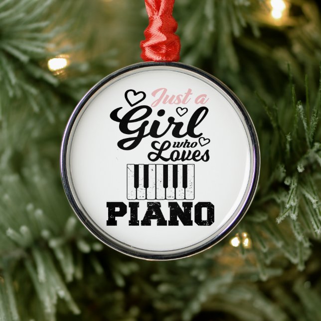 Piano Girl Ornament Aus Metall (Baum)