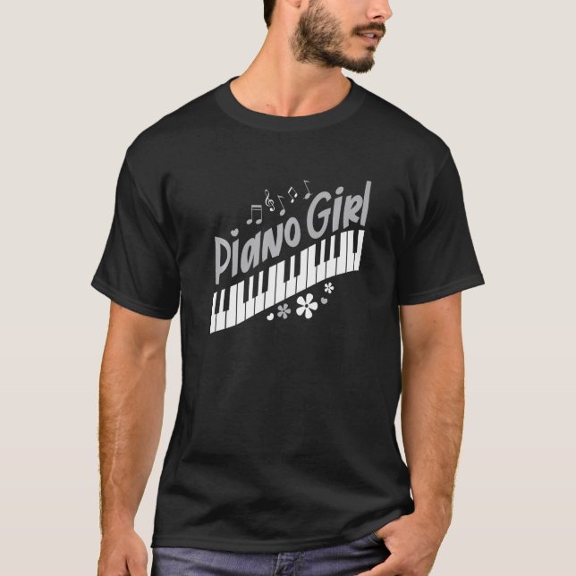 Piano Girl  Pianist Music Keyboardist Musician Out T-Shirt (Vorderseite)
