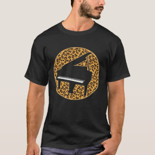 Piano Girl Pianistin Mutter Leopard Pianistin T-Shirt