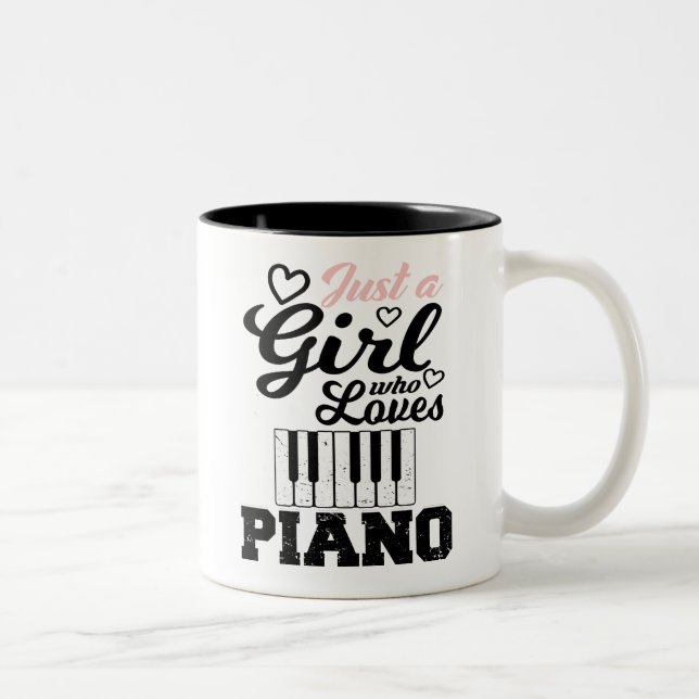 Piano Girl Zweifarbige Tasse (Rechts)
