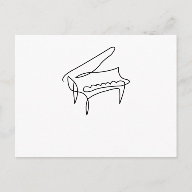 Piano Grand Piano Single Line Zeichnend Postkarte (Vorderseite)