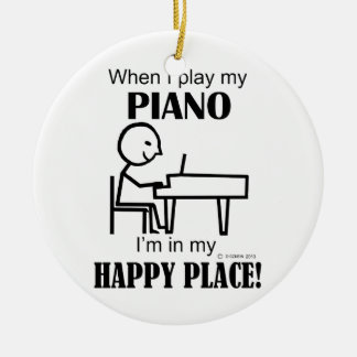 Piano Happy Place Keramik Ornament