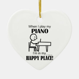 Piano Happy Place Keramik Ornament