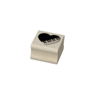 Piano Heart Gummistempel