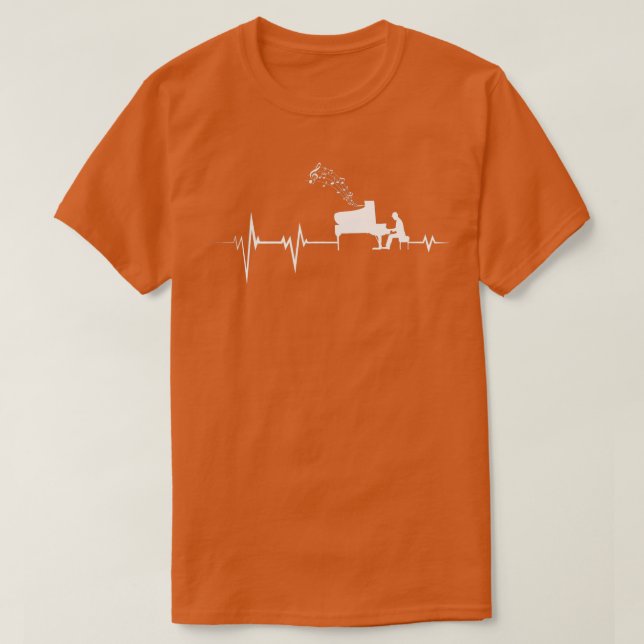 Piano Heartbeat Pianist Klassische Musik Jazz Comp T-Shirt (Design vorne)