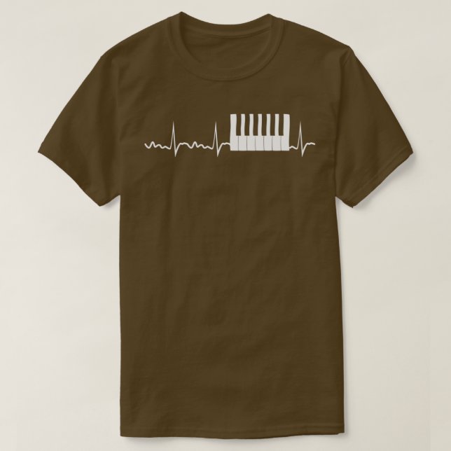 Piano Heartbeat Piano Gift Pianist Musiker T-Shirt (Design vorne)