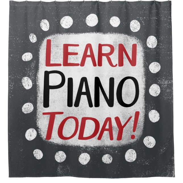 Piano Heute Duschvorhang lernen (Vorderseite)