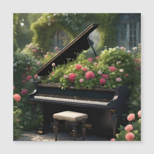 Piano in Bloom- Gartenmalerei Magnetkarte