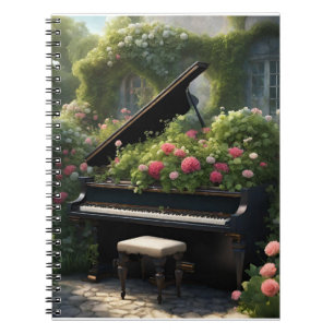 Piano in Bloom- Gartenmalerei Notizblock