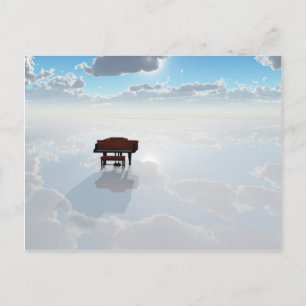 Piano in dramatische weiße Landschaft Postkarte