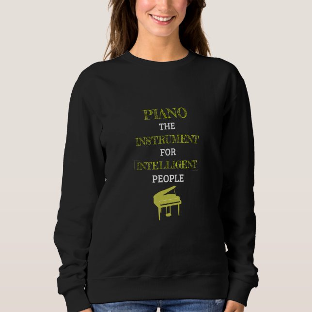 Piano Instrument For Intelligent People Retro Lime Sweatshirt (Vorderseite)