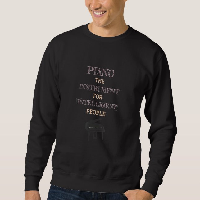 Piano Instrument For Intelligent People Retro Pink Sweatshirt (Vorderseite)