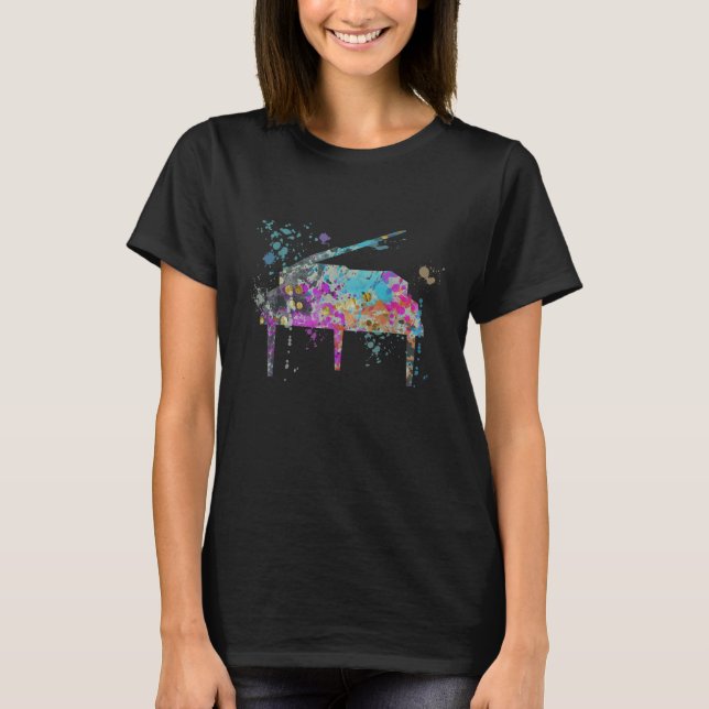 Piano Instrument Silhouette Pianos 1 T-Shirt (Vorderseite)