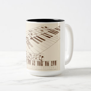 Piano-Kaffee-Tasse Zweifarbige Tasse