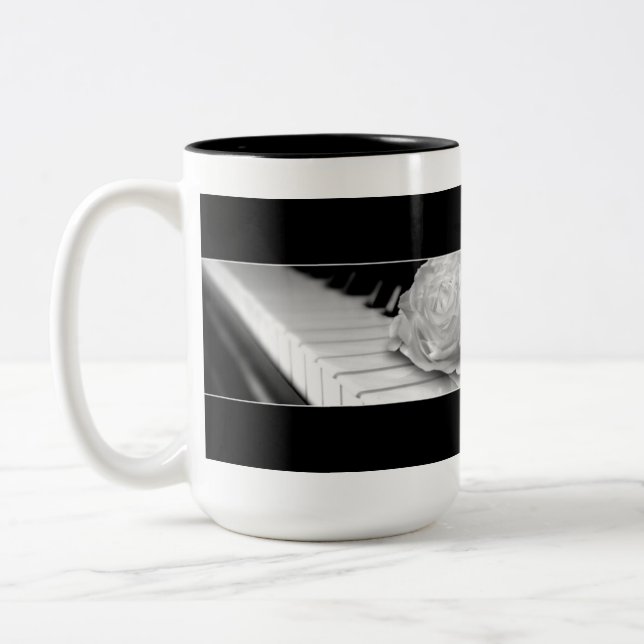 Piano - Kaffee, Tee-Tasse, Cup Zweifarbige Tasse (Links)