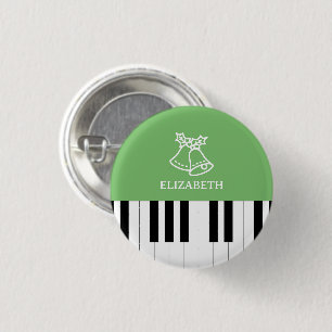 Piano Key Bester Klavierlehrer Weihnachten Grün Button