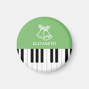 Piano Key Bester Klavierlehrer Weihnachten Grün Magnet