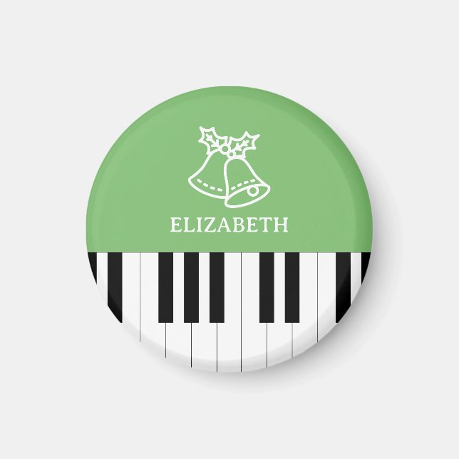 Piano Key Bester Klavierlehrer Weihnachten Grün Magnet (Vorne)