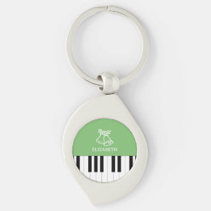 Piano Key Bester Klavierlehrer Weihnachten Grün Schlüsselanhänger