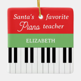 Piano Key Santa's Lieblings-Klavierlehrer Keramikornament