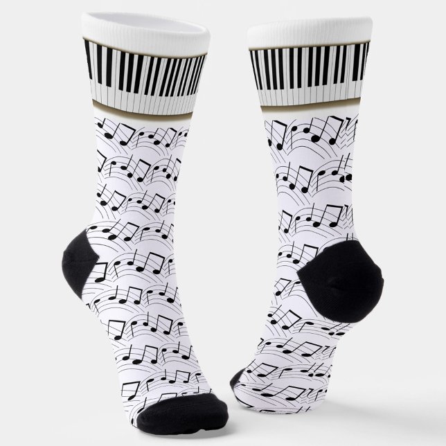 Piano Keyboard And Musical Notes Socken (Von Creator hochgeladen)